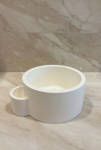 Round jar with matchstick holder