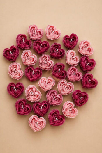 Small Heart Peony Candle