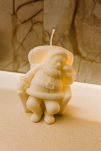 Santa On Chair Candle