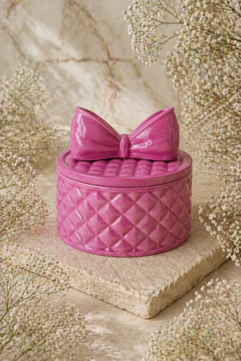 Pink Velvet Bow Jar