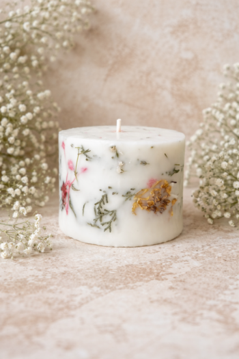 Botanical Pillar Candle
