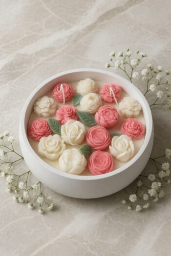 Round Jar Flower Candle