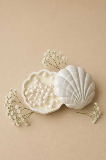 Silver Shell Jar With Pearls