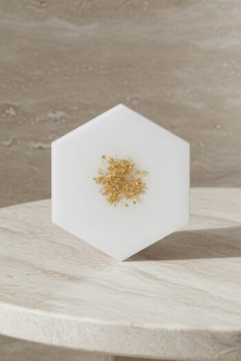 White Hexagon Coaster