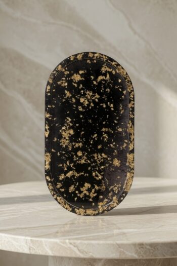 Midnight Gold Oval Tray