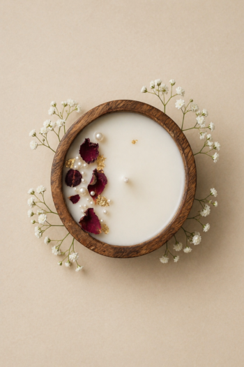 Small Round wooden Jar Candle
