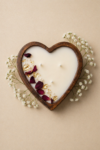 Wooden Heart Jar Candle