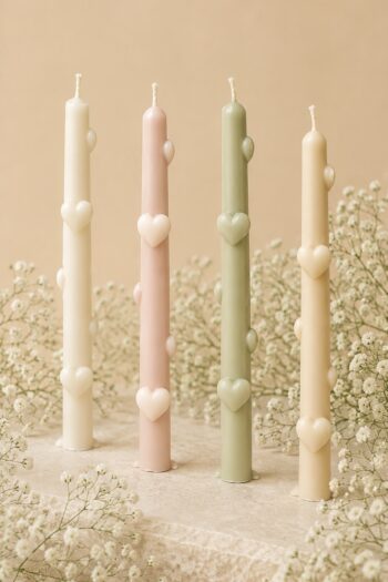 Heart pillar candle